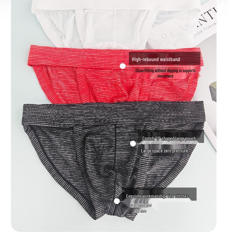 Men's Ice Silk High-Cut Nylon Briefs - Sexy and Comfortable Underwear