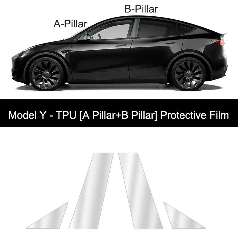 

Для Tesla Model3/Y 2017- Передняя дверь Задняя дверь Расширенная защитная пленка Невидимая автомобильная одежда PPF Лампа Пленка Набор Украшение ModelY AB Pillar