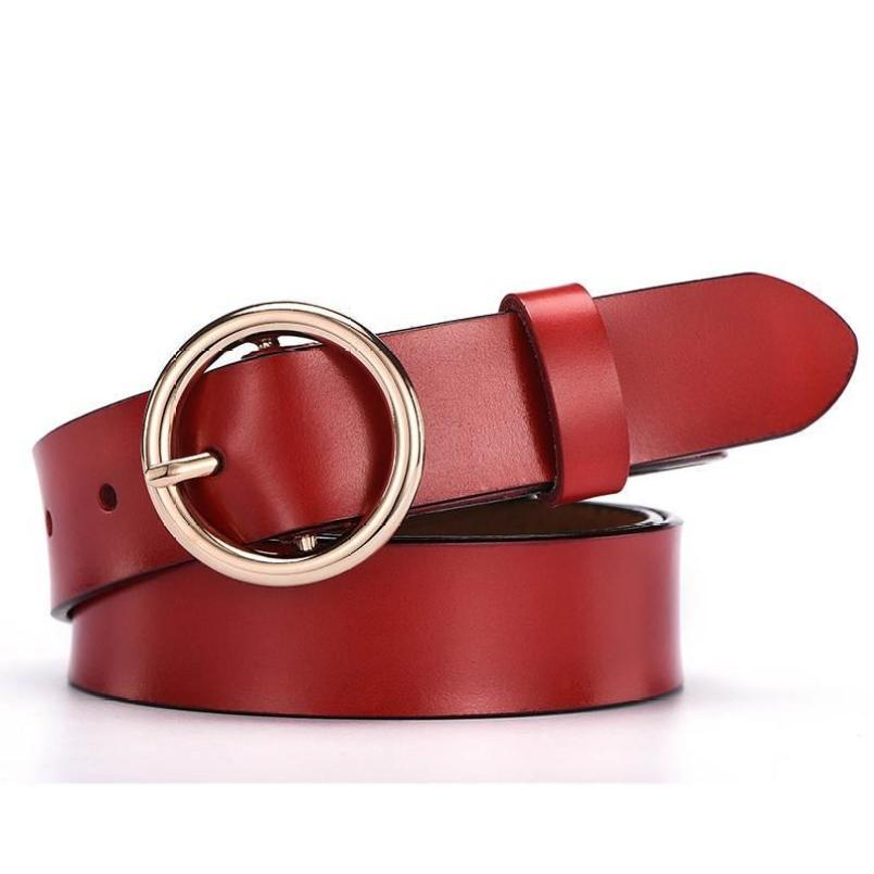 Luxury Brand Faux Leather Women Belts High Quality Fashion Round Pin Buckle Waist Belt