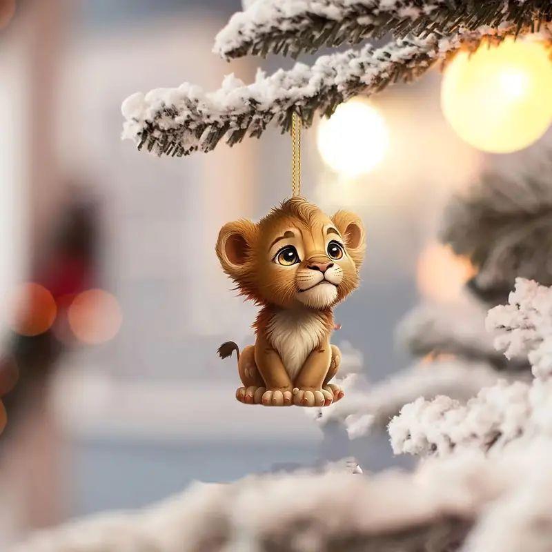 8cm Acrylic flat facing cat gun car pendant dog riding motorcycle backpack pendant home decoration angel pig handicraft 1Pcs