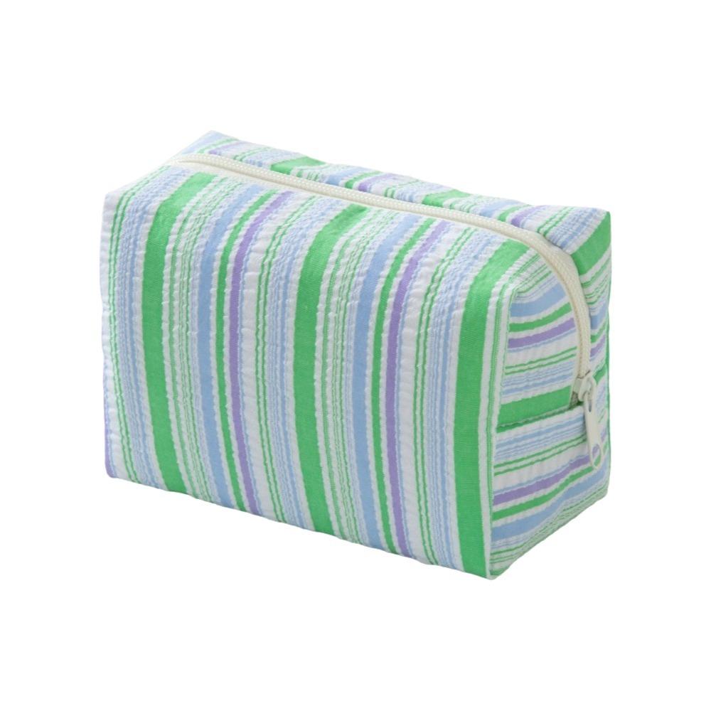 Large Capacity Cosmetic Bag Striped Design Travel Skincare Bag  Toiletry Storage