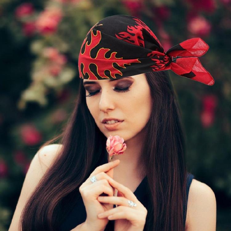 12 pcs Running Dancing Head Scarf Hiphop Hair Scarf Beautiful Pattern Square Decorative Scarf Costume Accessories