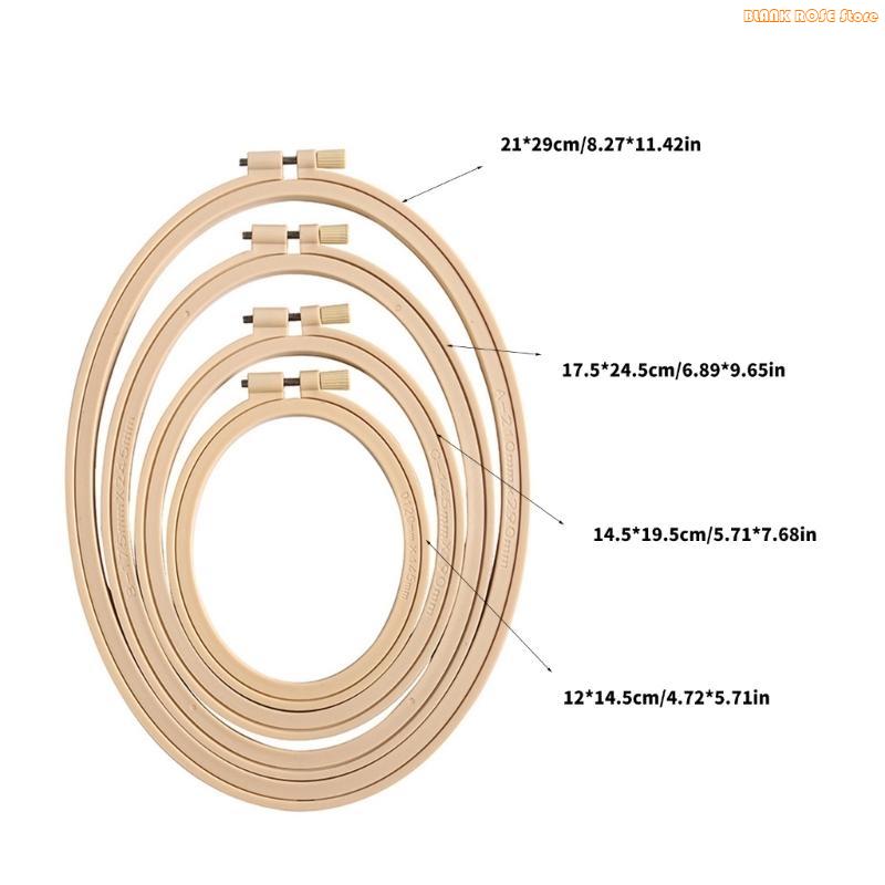 K1AE 4Pcs Oval Embroidery Hoop Spring Clip Adjustable Embroidery Frame Stitching Hoop for Embroidery Stitching Sewing