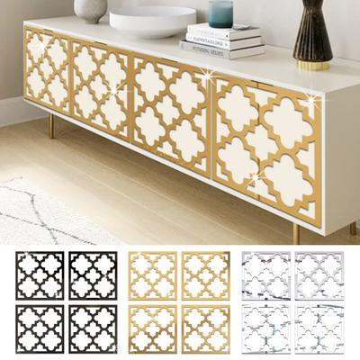 4ks/sada Geometrické zrkadlové nálepky na stenu Odnímateľné samolepiace domáca kancelária Obývacia izba Spálňa Kuchyňa