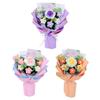 Completed Crochet Flowers Bouquet Knitted Flower Rose Daisy Durable Crocheted Flower Floral Arrangement Birthday Gift Home Decor