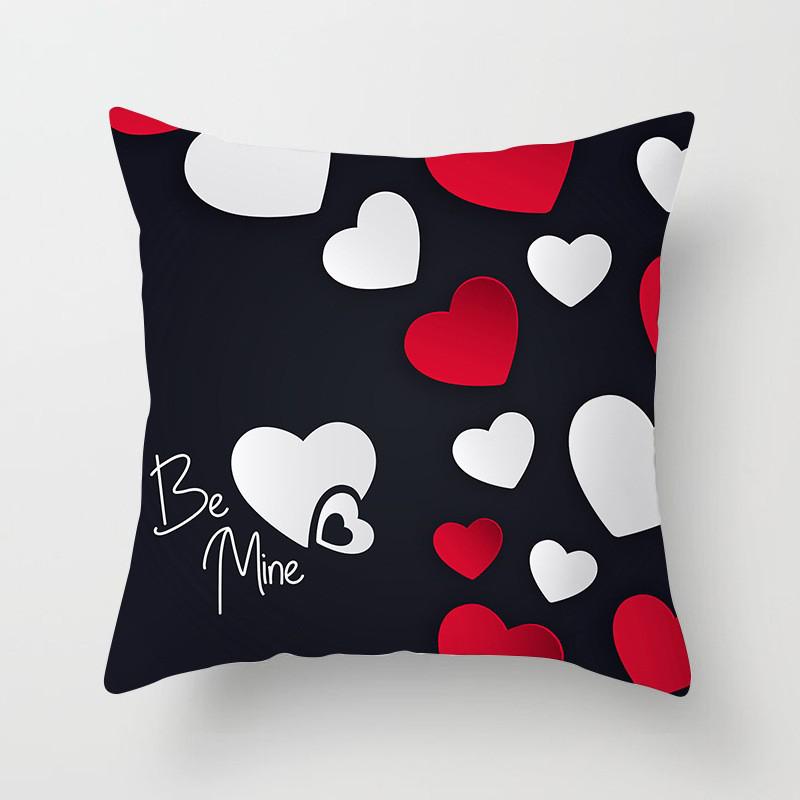 Seat Living Room Sofa Pillowcase Valentines Day Love Cushion Cover Red Pink Heart Home Decor