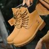 Echtleder Dicke Sohle Mode Stiefel Neue Herren und Damen Britischer Stil Gelbe Stiefel Anti-Rutsch Arbeitskleidung Schuhe Lederschuhe