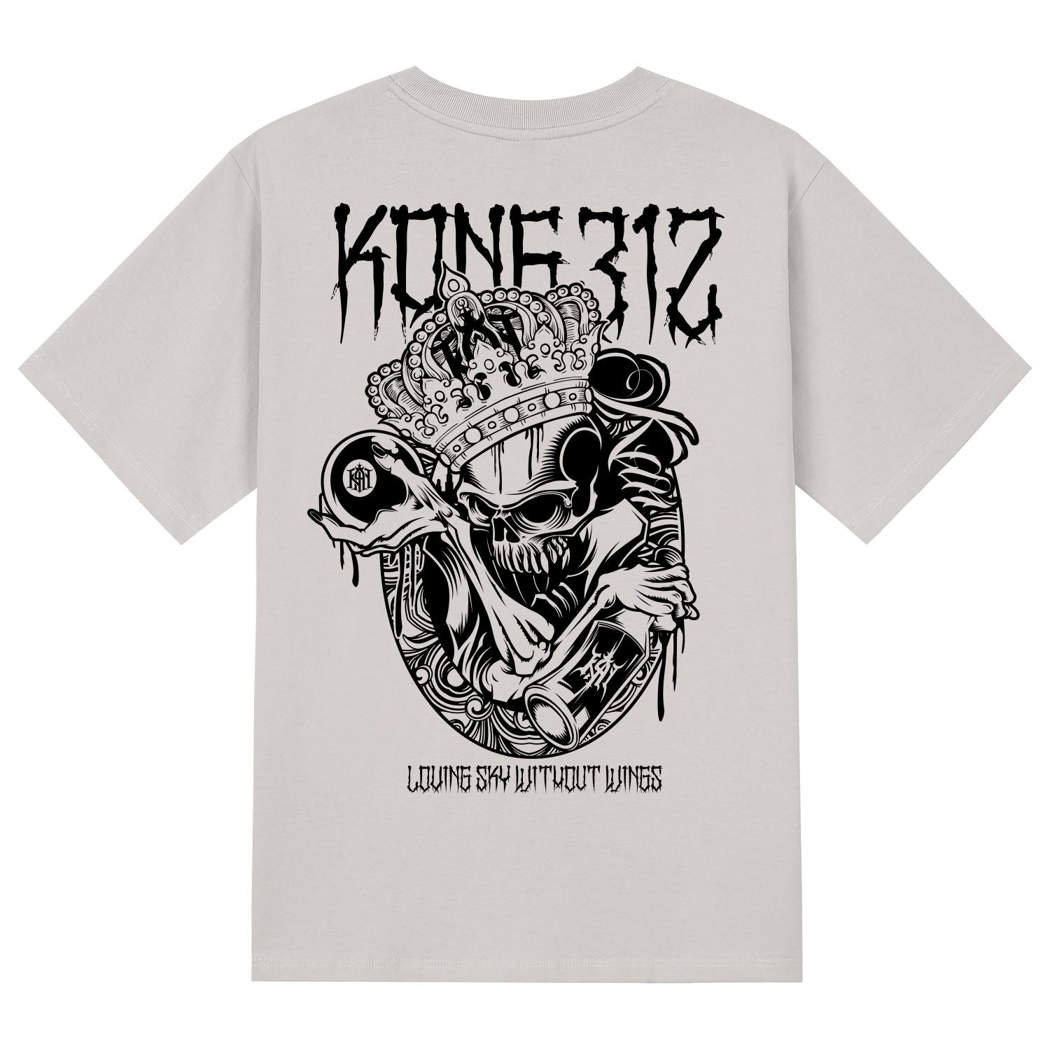 Khan 6312 Ktc0097 King Skull Short Sleeve T-Shirt - Beige Beige/L