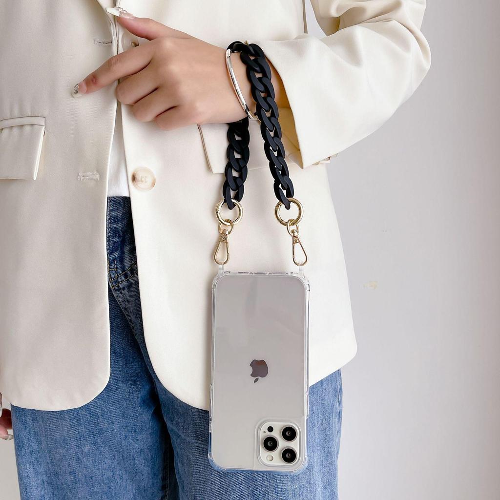 All-in-one Anti-drop Transparent Crossbody Case for iPhone Series