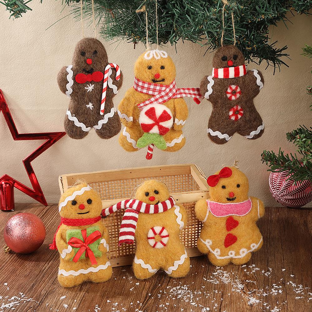 Creative Wool Felt Gingerbread Man Christmas Ornaments