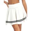 Womens Flared A Line Miniskirt High Waist Wide Elastic Band Casual Striped Hem Skirt for Girls or Ladies Daily Outfits
