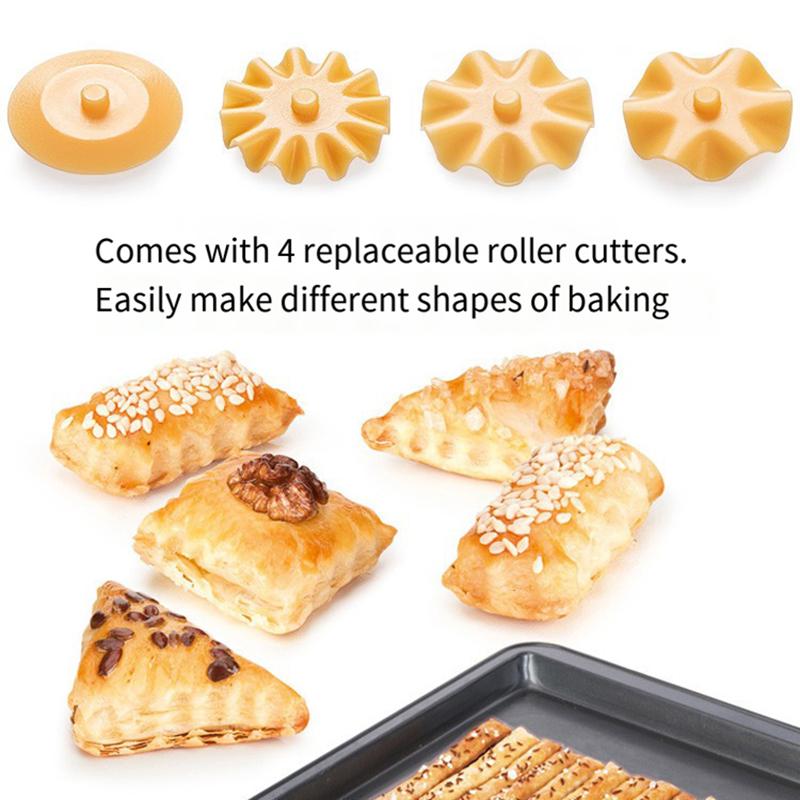 Narzędzia do pieczenia Nóż do pizzy Nóż do ciasta Zestaw fantazyjnych noży do wałków Domowy nóż do ciasta Koronkowy nóż do ciasta Cięcie z ząbkowanymi krawędziami Akcesoria kuchenne