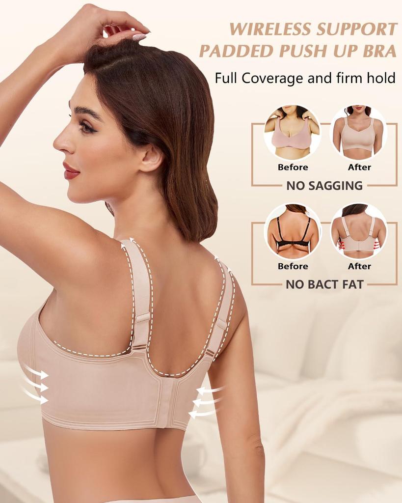 Vertvie European Edition Wireless Seamless Push-up Bra for Women - Soft Support & Full Coverage