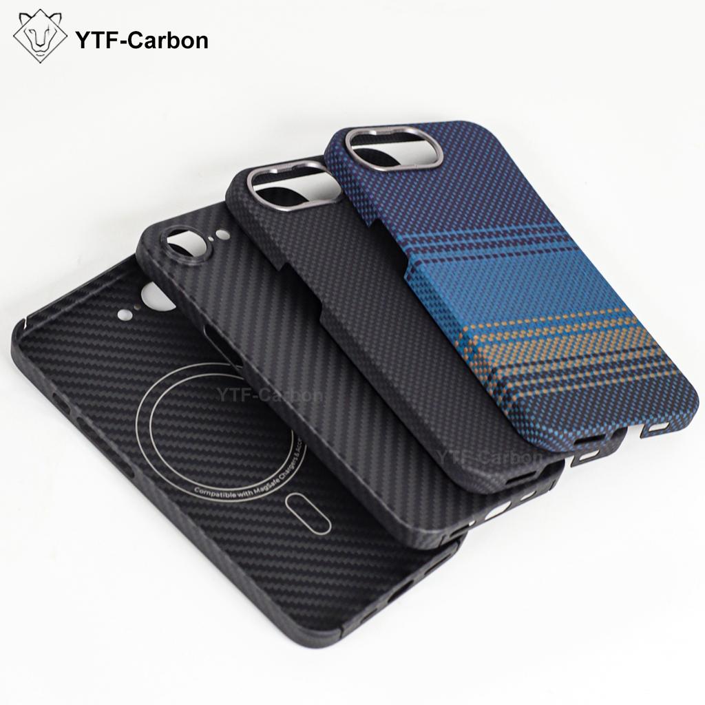 YTF Magnetic Case For iPhone 17e 16e Aramid Fiber Phone Case for Magnetic 17e Thin Luxury 16e  Cover Protective Kevlar Case