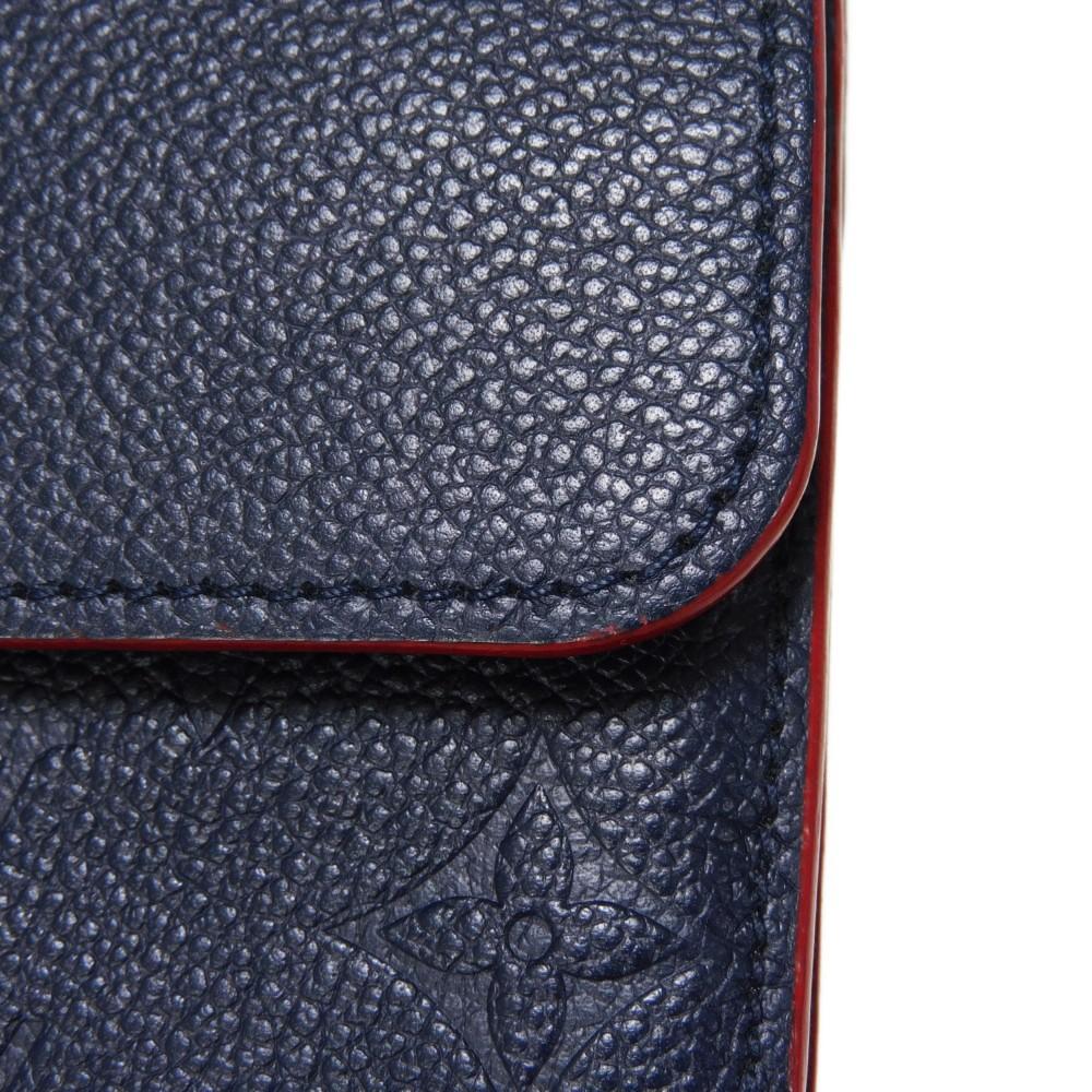 Used 12564 Portefeiulle Pont Neuf M62127 7940 LV logo flower navy red Monogram Empreinte Marine Rouge unisex from Japan