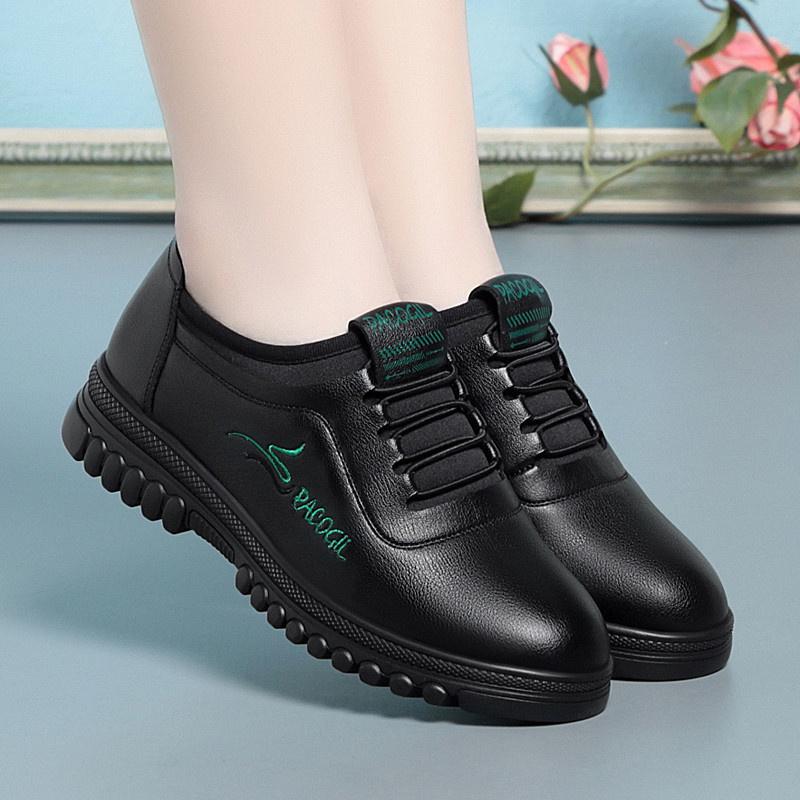 Fashion Spring Autumn Women Anti-slip Soft Bottom Comfort Fashion Oxford Shoes Casual Flat Lightweight Soft Leather Sneakers