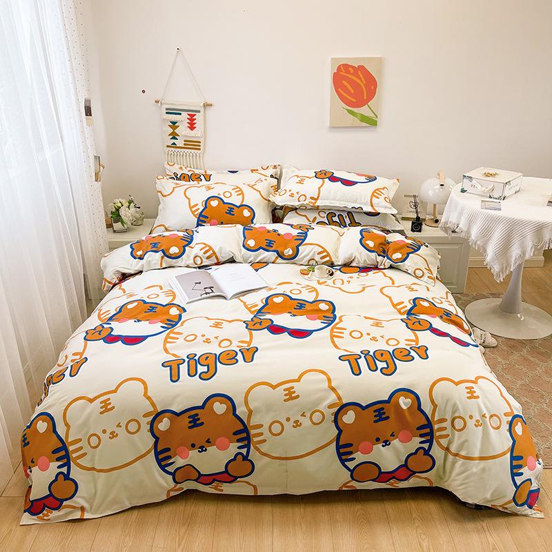Thickened Brushed Four-piece Bed Sheet and Quilt Cover Three-piece Set Four-season Autumn and Winter Bedding Duvet Cover