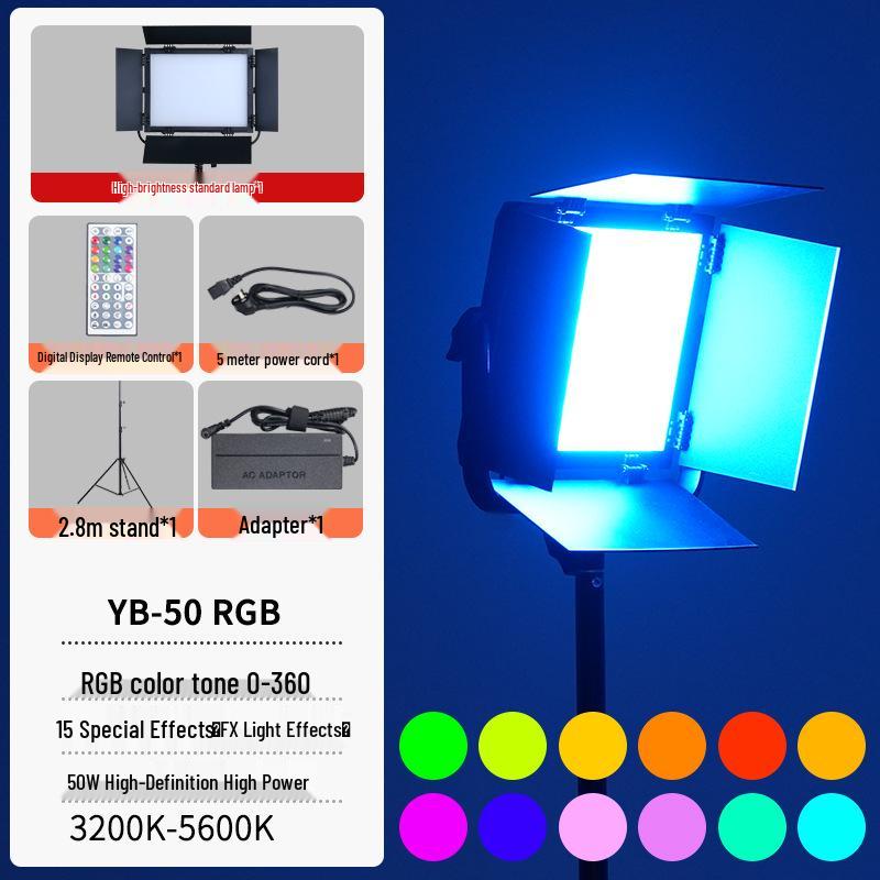 8 Shadow Bang 50W RGB Flat Panel Fill Light for Streamers, Portable Full-Color Atmosphere Lighting for Live Streaming and Photography.