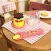 Simuliertes Pudding-Fütterspielzeug mit einziehbarem Löffel Rollenspiel Plüschtier Baby-Puppe Fütterungs-Interaktionsspielzeug Osterkorb-Füller