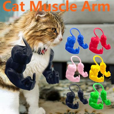 Funny Finger Cat Muscle Arms Lightweight 3D Printing Cat Cosplay Muscle Arms Realistic Cat's Neck Arm Halloween Party Pet Props
