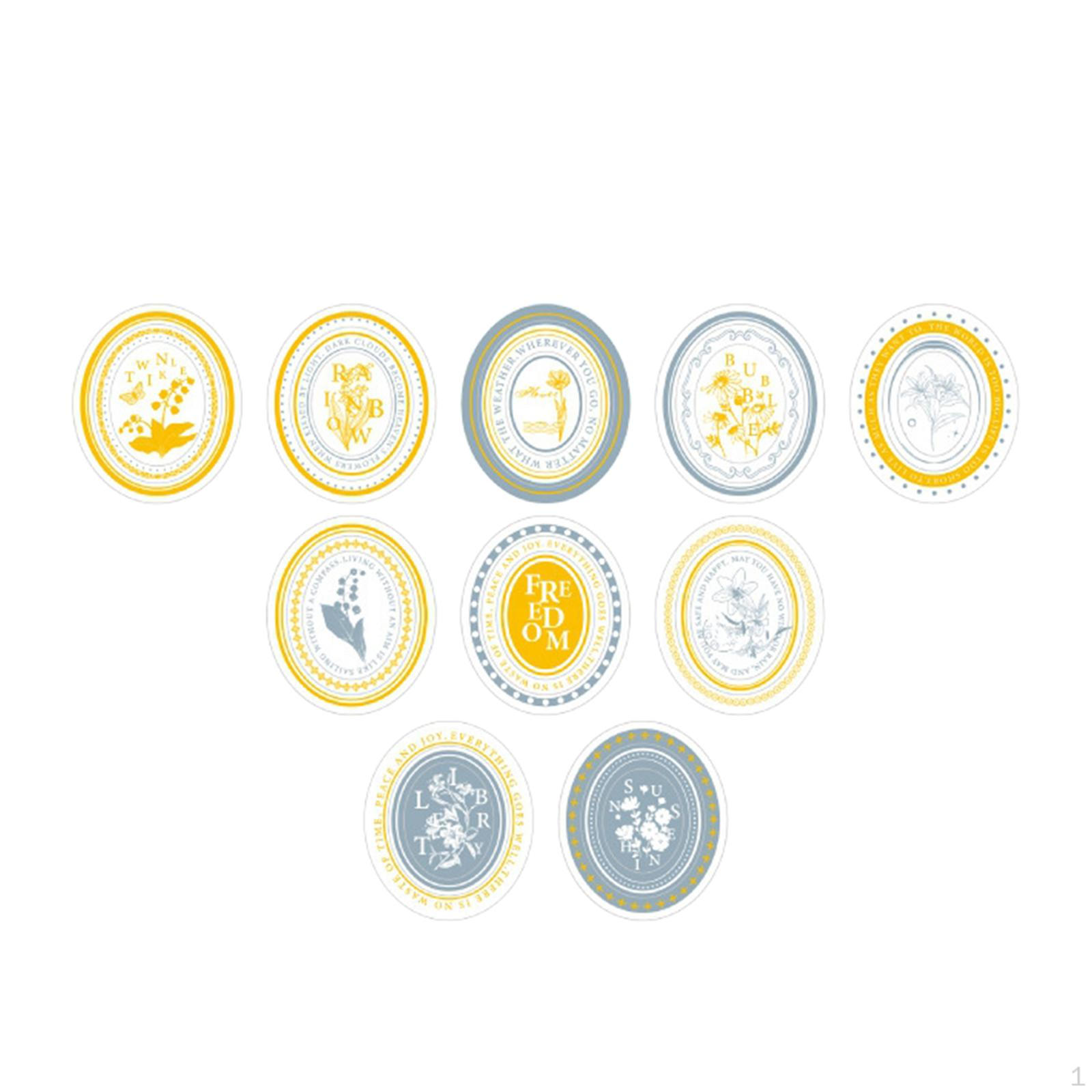 

10 штук Наклейки-декалі для фоторамок Декоративний скрапбукінг для щоденника ручної роботи жовтий