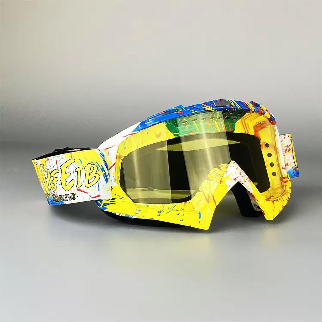 2026 Vibrant Frame Design Motocross Goggles UV400 Lens  Lightweight Durable Adjustable Strap Outdoor Sports Riding Goggles