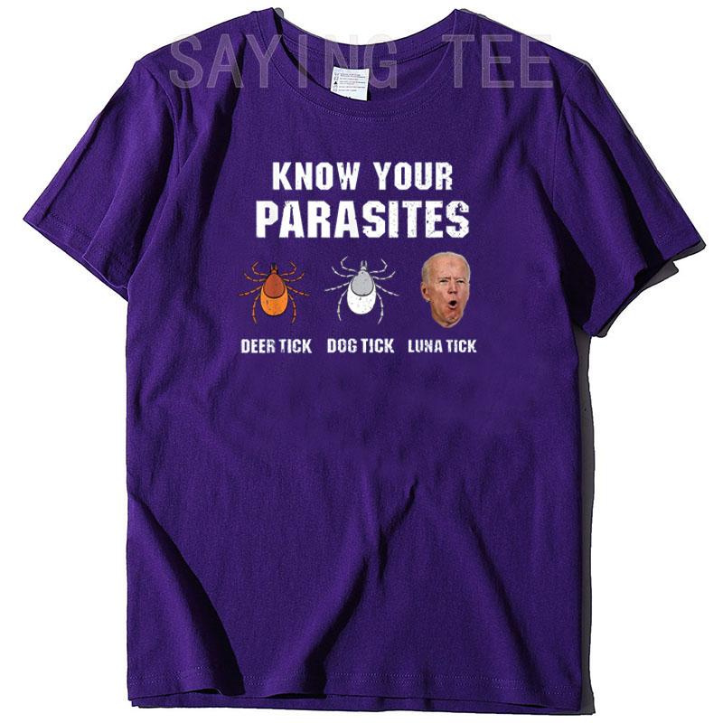 Know Your Parasites Funny Joe Biden TShirt Sarcastic Sayings Quote Jokes Graphic Tee Tops Unisex Clothing Campaign Street Outfit