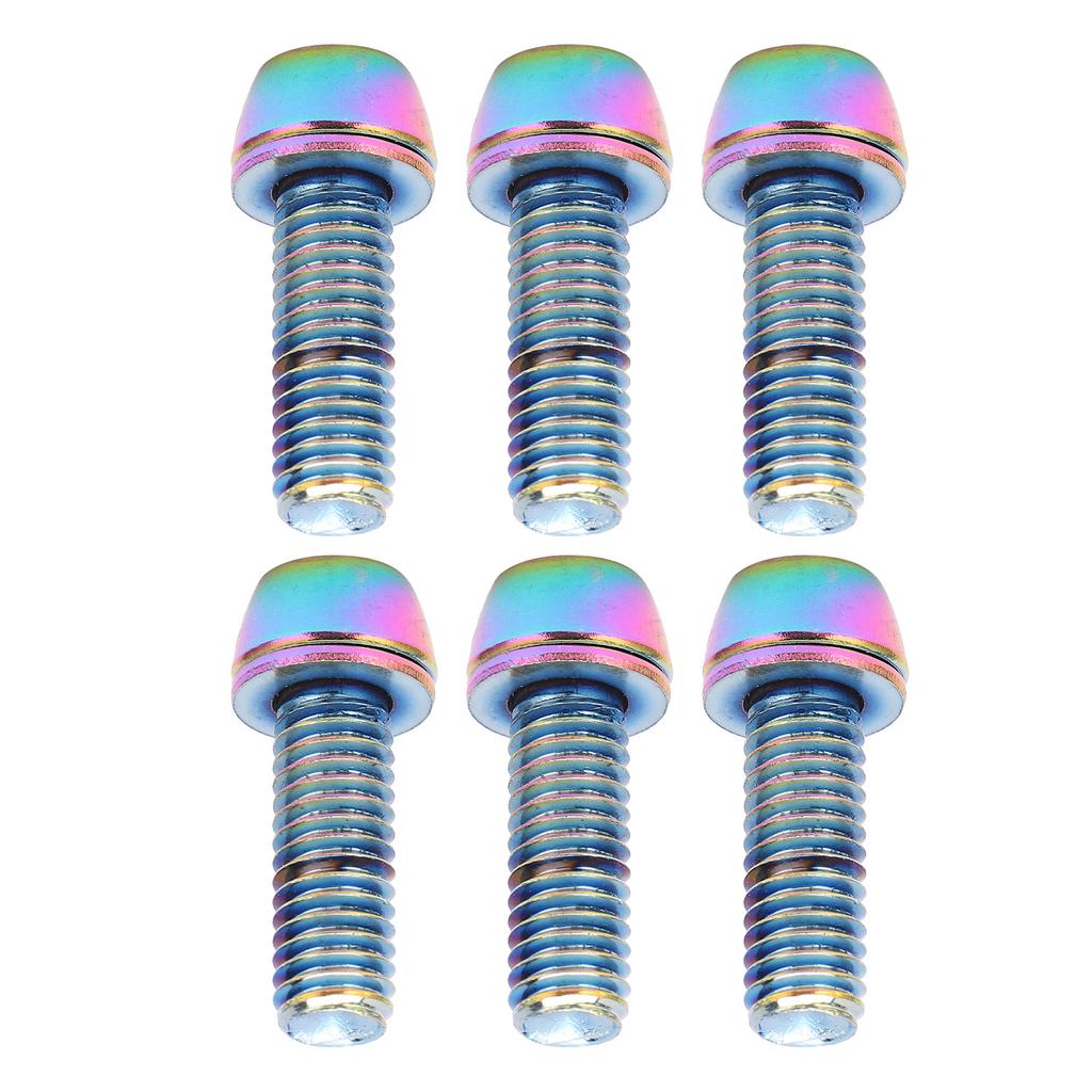 KRSCT 6pcs Cycling Stem Screws with Washers Stainless Steel Bolts Screws for Mountain Cycle Steering Handlebar M6