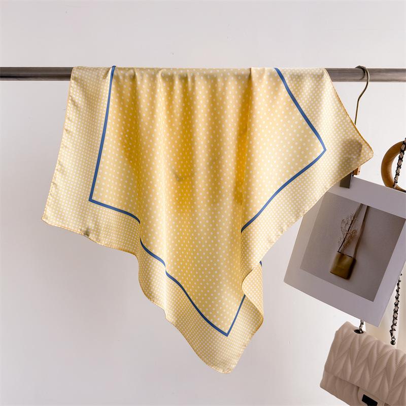 

8Color Luxury Dot Print 70cm Square Scarves Women s Silk Scarf Bandana Small Neckties Hairbands Hijab Wrap Foulard Shawl 70x70cm