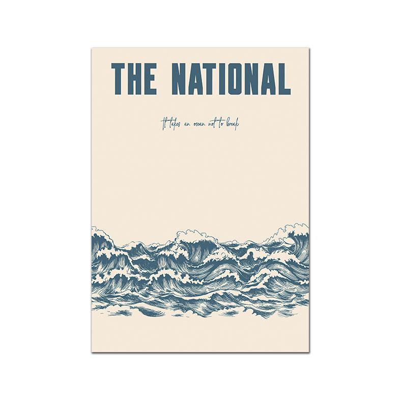 

Национальный музыкальный плакат Абстрактная океанская волна Художественная печать Цитата Винтажная картина на холсте Современная настенная картина Гостиная Домашний декор 21x30cm No Framed