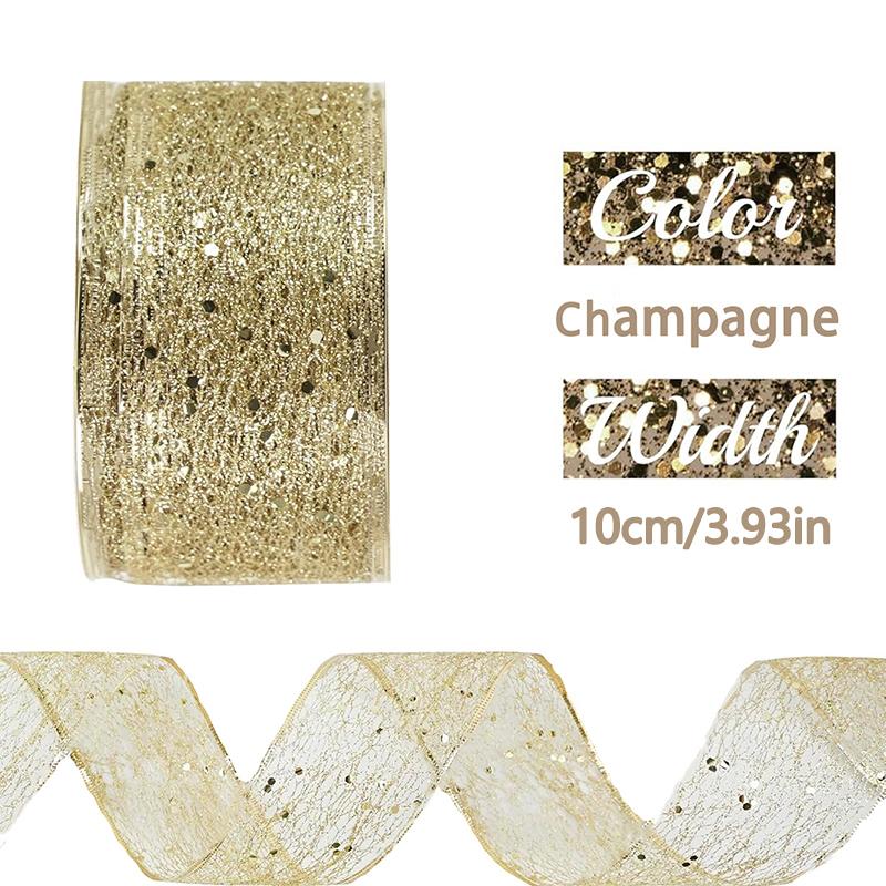 

1 рулон декоративного материала бант день рождения марлевая лента рождественский аксессуар для рукоделия подарочная упаковка золото серебро красный свадьба 2 м/3 м/5 м 2m золотой