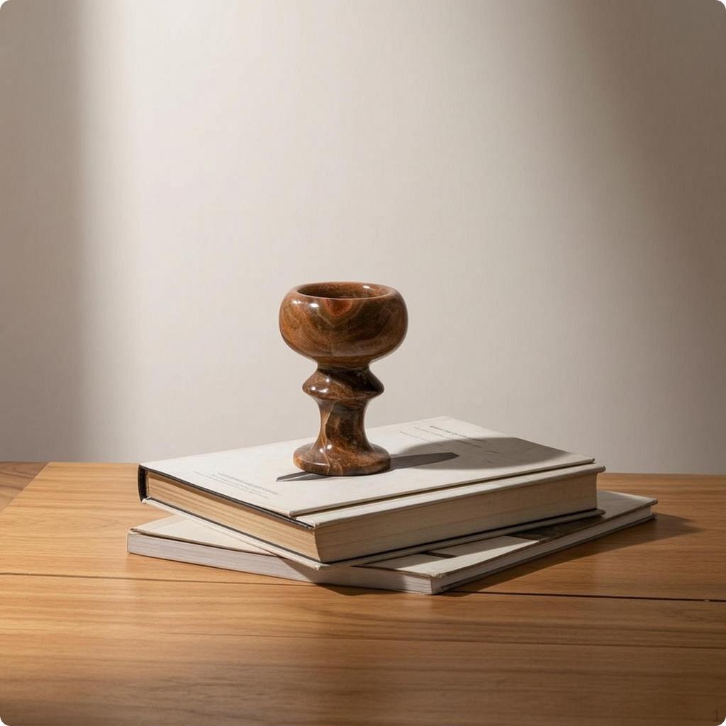Marble Candlestick Marbled Stone Candle Holder Polished with Pedestal for Decorators,