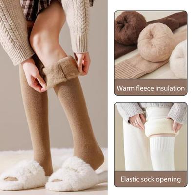 Damen Socken Winter Warm Lange Strümpfe Dicke Thermische Elastische Strümpfe Atmungsaktiv Verdicken Lässig Kniehohe Socken für Tägliches Tragen Und Passend