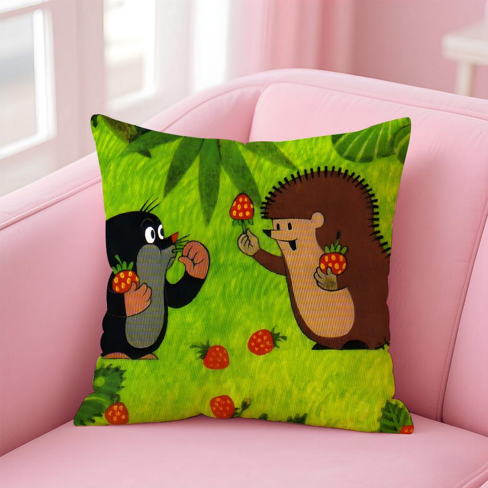 

Cute Cartoon The LLittle Moles animation Cushion Cover Pillowcase Short Plush Invisible zipper Room Sofa Cushion Cover 30X30cm