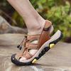 Plus Size Sandals Men's Genuine Leather New Trendy Summer Men's Outdoor Sports and Casual Pump Beach Shoes