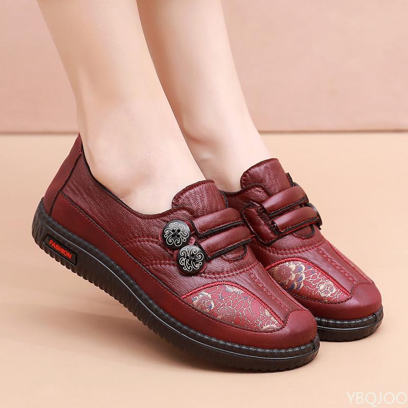 Fashion Autumn New Comfortable Waterproof Anti Slip Wear Resistant Soft Soled Casual Shoes Daily Versatile Middle Aged Elderly Shoes