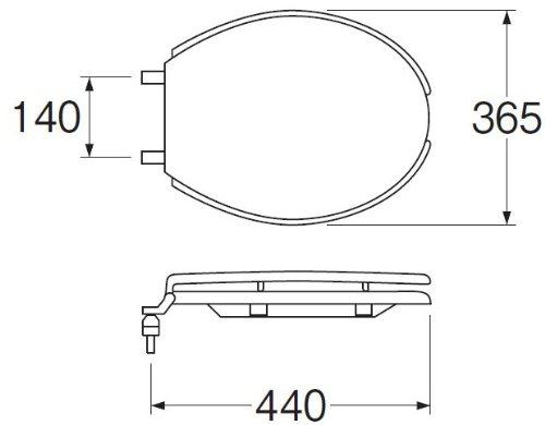 SANEI Standard Toilet Seat, Front Split, Small Size, Includes Installation Tools, White, PW902-S-W