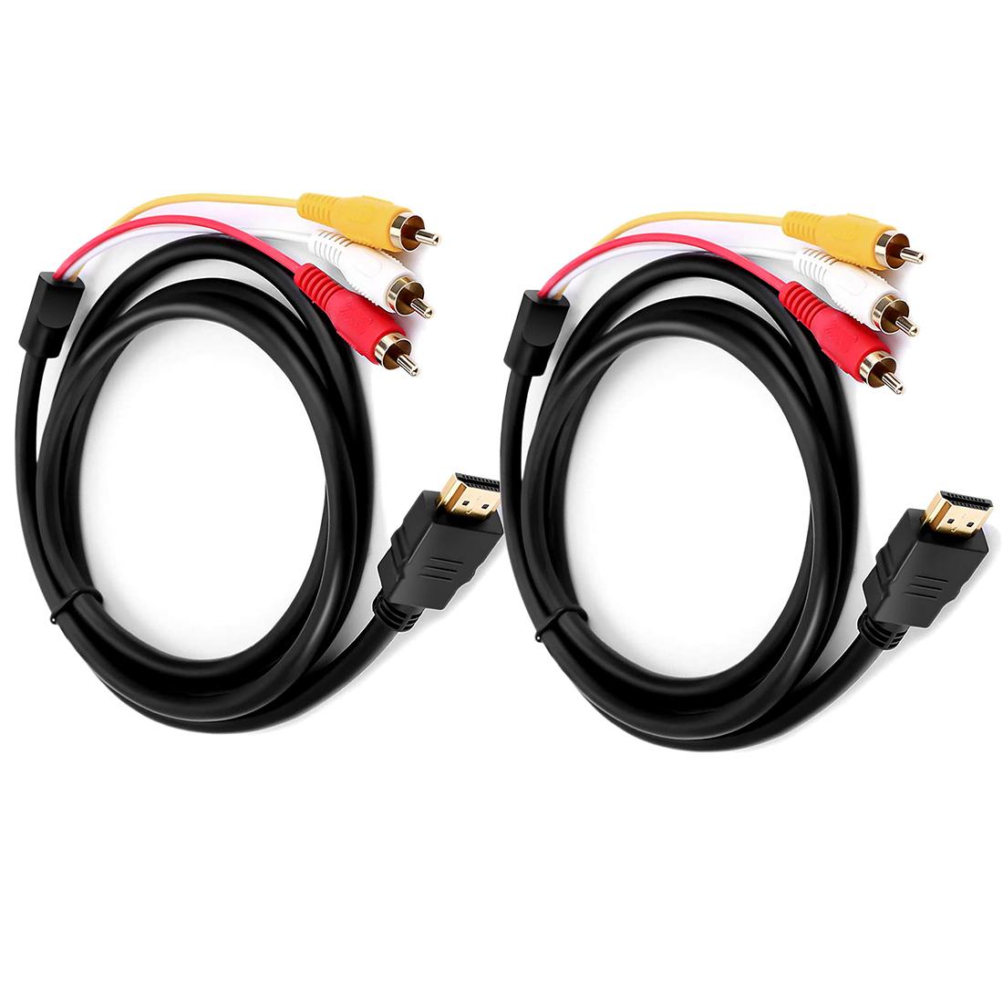

Кабель HDMI to RCA, 1080P 5 футів HDMI тато до 3-RCA Відео Аудіо AV Кабель Роз єм Адаптер Односторонній Передавач для ТБ HDTV DVD