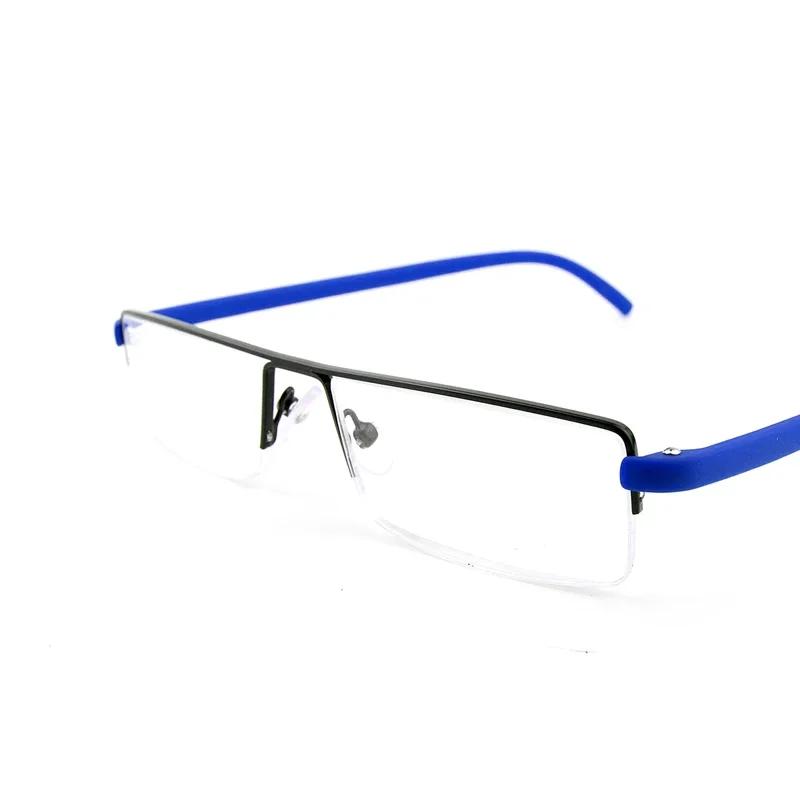 TR90 Mens Womens Half Frame Reading Glasses With Case 1.5 2.0 2.5 3.0 Metallic Galf Rim Prescription Eyeglasses