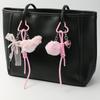 Plush Pompoms Keychain Heart Keying Pendant Car Key Chain Hanging Ornaments Rope Keyholders Bag Charm Decorations