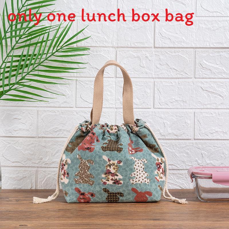 Japanese Lunch Box Bag Handheld Canvas Lunch Tote For Office And Picnics