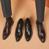 Japanese Patent Leather New Glossy Business Formal Wear Pointed Toe Carving Brogue Men's Leather Shoes British Derby Shoes Soft Bottom