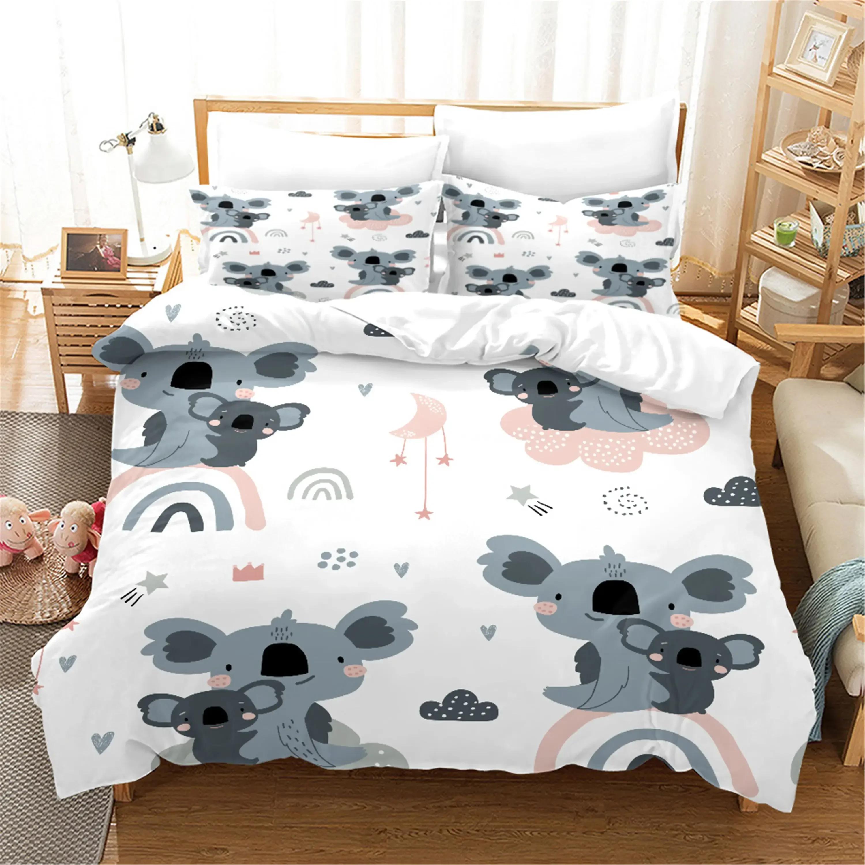 

Luxury New 3D Print Cartoon Koala Duvet Cover King Queen Lovely Animal Bedding Set For Kids Teens Adults Wildlife Quilt Cover 70x133cm 2pcs
