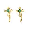 S925 Silver Fashion Origami Crane Snake Earrings Thick Zircon Cross Ear Studs DIY Gift for Women