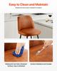 Bar Stool Set of 2, 69cm Counter Height Swivel Stools, Modern PU Leather Counter Barstool with Backrest and Metal Legs, Armless Bar Chair, Island