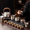 1011 New Pure Titanium Kung Fu Tea Set, a Complete Set of Teapots Can Boil Water, Tea Trays, High-end Light Luxury Gift Boxes
