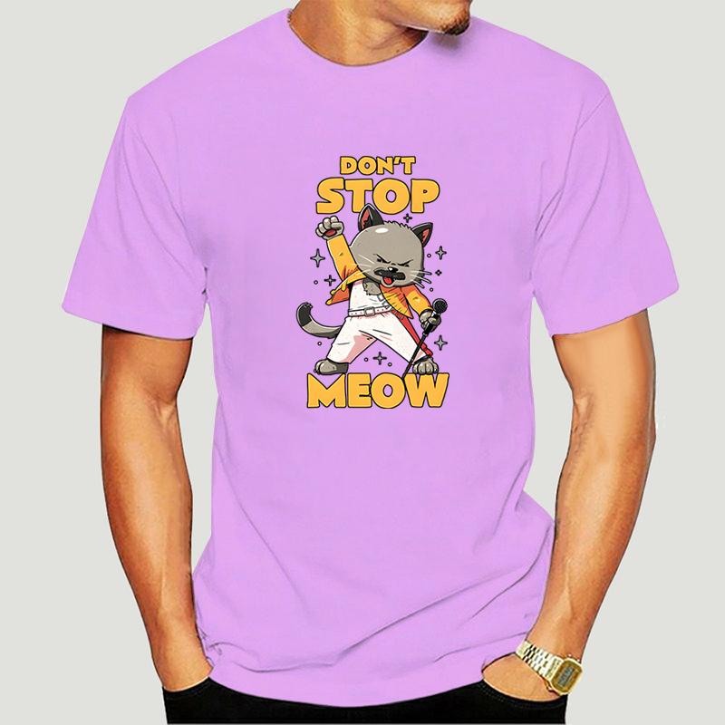 Lustiges Grafik-T-Shirt DON'T STOP MEOW Herren T-Shirt Druck Rap Rock Katze Kurze Ärmel Hip Hop Streetstyle Niedlich Cool Herren T-Shirts