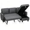 Corner Sofa with Sleeping Function and Storage, L-Shaped Sofa Bed, Convertible Chaise Longue