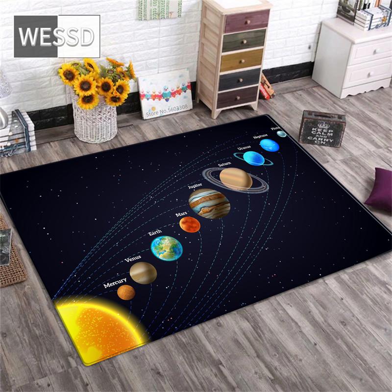 

3D Сонячна система Килим для вітальні Космічна планета Килимок для хлопчика Спальня Протиковзкий килимок Ванна кімната Домашній декор Підлоговий килимок 40x60cm 1pcs