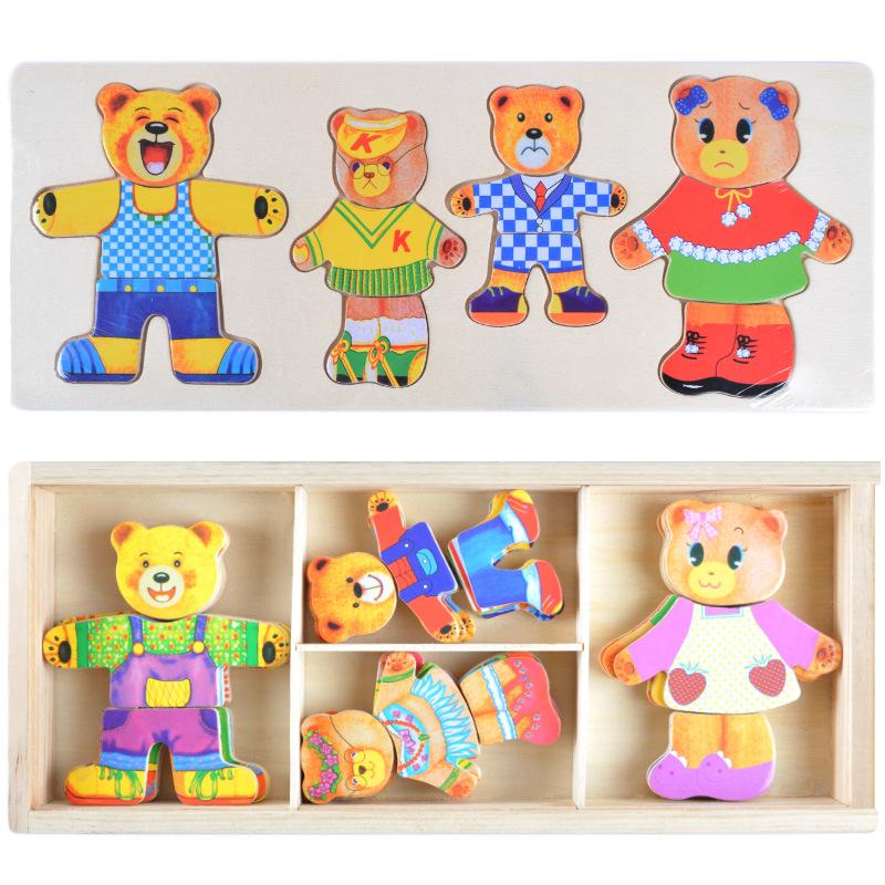 Four Bears Dress-Up Puzzle: Educational Toy for Girls